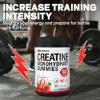 99.9% Creatine Monohydrate Gummies, SGS Certified, 5000mg Creatine Gummies for Men & Women, Support Muscle Strength, Recovery & Stamina, Sugar Free, Vegan, Non-GMO, Strawberry Flavor, 90 Count