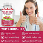 Magnesium Glycinate Gummies 120 Count - Sugar Free Magnesium Supplement - Supports for Sleep, Memory, Mood, Muscle, Relaxation, Heart & Bone Health