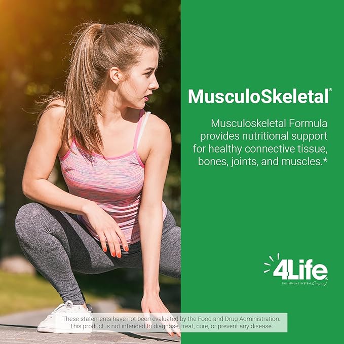 4Life Musculoskeletal Formula - Devil’s Claw, Turmeric, Gotu Kola and Alfalfa for Bone, Joint, Muscle and Tissue Health - 60 Veggie Capsules