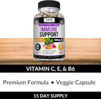 Kaya Naturals Elderberry Immune Support, Elderberry with Zinc and Vitamin C for Adults Vitamins, Probiotics & Turmeric 1000mg Immune System Booster Sambucus Capsules - 60 Count