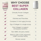FORTIBONE® Collagen - 3 Clinically-Supported Bioactive Collagen Peptides with FORTIBONE®, FORTIGEL®, VERISOL® Unflavored Collagen for Women - Reduce Wrinkles, Improve Bone Density - 30 Servings