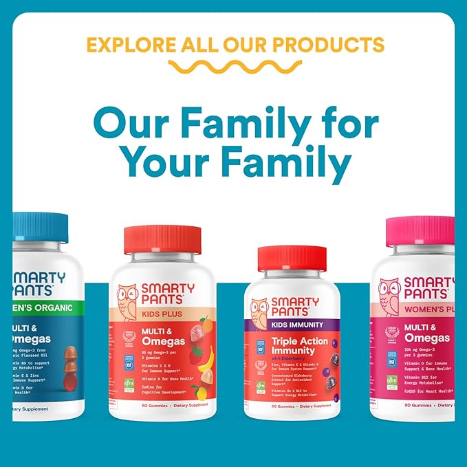 SmartyPants Teen Guy Plus Multi & Omegas Multivitamin Gummies with Omega 3 DHA/EPA, Vitamins D3, C, B12, B6, A, K, Zinc, Folate, Gluten Free, Clean Label, Pineapple Orange, 60 Gummies (30 Day Supply)
