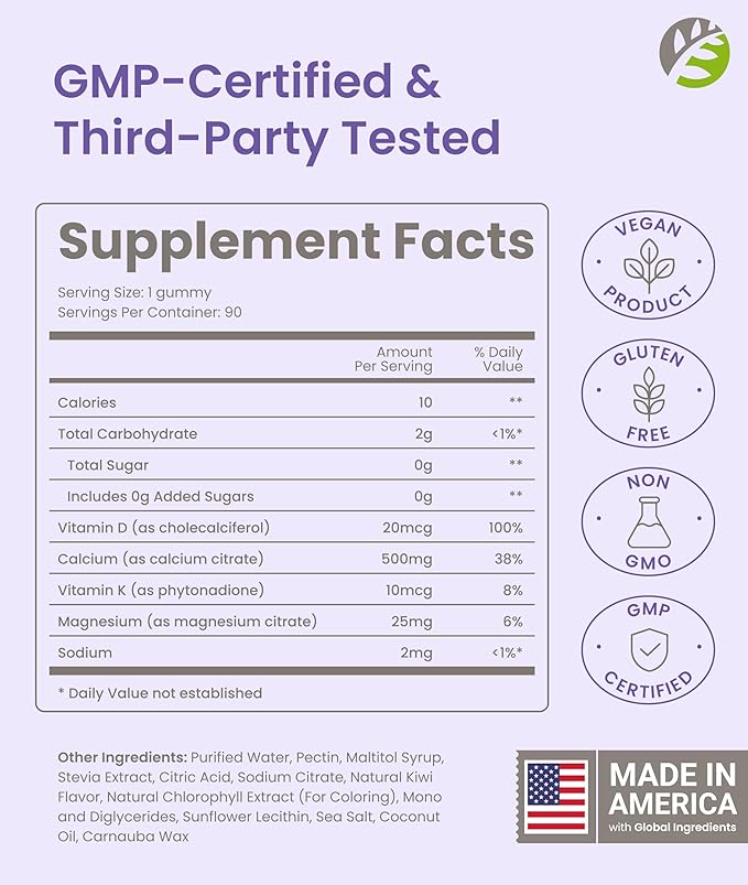 BariSlim Bariatric Calcium Gummies - Specially Formulated Bariatric Vitamins for Patients After Weight Loss Surgery - Supports Energy Levels & Bone Health | Mixed Berry (90 Vegan Gummies)