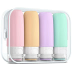Mrsdry Travel Bottles for Toiletries, Tsa Approved 2oz Travel Bottles, BPA Free Leak Proof Travel Size Toiletry Containers, Refillable Travel Accessories with Toiletry Bag for Shampoo Liquid (4 Pack)