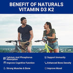 Sugar-Free Vitamin D3 K2 Gummies, Vitamin D3 10000iu & Vitamin K2(MK7) 200mcg with Calcium, Magnesium, Vitamin B12 for Bone Muscle Teeth Immune, Vegan