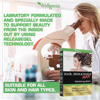 Wellgenix Purvana MAX Hair Skin and Nails Supplement – 5000mcg Biotin with MSM & B-Complex – Support for Thicker Hair, Stronger Nails & Glowing Skin – 30 Veggie Capsules