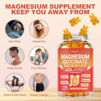 Magnesium Glycinate Gummies 600mg High Absorption, Magnesium Glycinate for Women and Men with Vitamin D, B6, and CoQ10 for Adults & Kids, Magnesium Supplement for Calm Support & Sleep, 120 Count