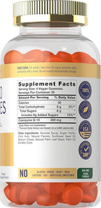 Carlyle CoQ10 200 mg Gummies | 140 Count | Mango Pineapple Flavor | Vegan, Non-GMO, Gluten Free Supplement