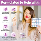 Vegan Omega 3 Gummies for Women, Algae Omega 3 1000mg Supplement with DHA, EPA, GLA, Vitamin A, E, B12, Folate, Skin & Brain Health, Sugar Free, 60 Count