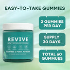 Revive Hair Gummies, Balmbare Revive Gummies for Hair, Promotes Thicker, Fuller, Stronger Hair, with Organic Irish Sea Moss, Pearl Powder Glow, Vitamin C/E, Aloe Vera, 60 Count (2)