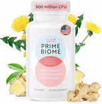 PrimeBiome Probiotic Gummies – Plant-Based Blend with Inulin, Lion’s Mane, Ginger & More– Non-GMO, No Stimulants, GMP Certified – 30 Gummies, 1 Month Supply