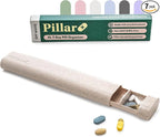 Pillar Plus - Aesthetic 7 XL Day Pill Organizer | BPA-Free Wheat Straw Medicine Case | Pretty Travel & Home Tablet Vitamin Organizer | Cute Weekly Pill Box | Travel Medicine Organizer (Off White)