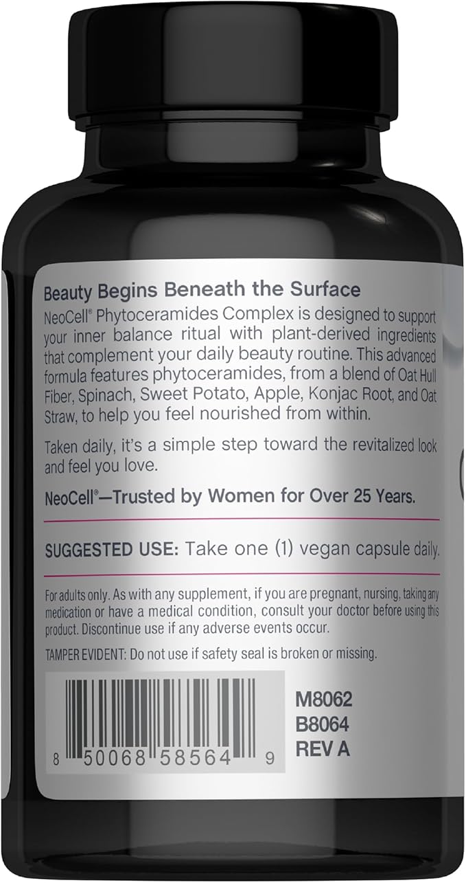 NeoCell Phytoceramide Complex Supplement | 60 Capsules | Advanced Formula | Vegan Plant Derived Ceramides