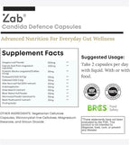 ZAB Candi Defence Capsules 11-in-1 - Candida Cleanse for Women Men Candida Support with Caprylic Acid, Oregano, Probiotics & Aloe - 1307mg Gut Cleanse Detox for Candida Clean Balance, 90 Capsules