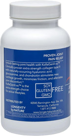 Longevity by Nature Extra Strength KollaGen II-XS- Collagen Type II with Hyaluronic Acid, Chondroitin, and Glucosamine – Joint Support, 120 Capsules.
