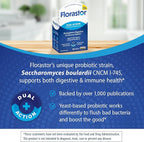 Florastor Probiotics for Digestive and Immune Health, 30 Capsules, Probiotics for Women & Men, Helps Flush Out Bad Bacteria, Boosts The Good with Our Unique Strain Saccharomyces Boulardii