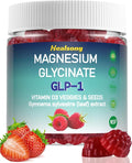 GLP-1 Magnesium Glycinate Gummies Supplements with Magnesium Malate & Taurate | Vitamin D3 Spinach | Kale | Broccoli | 90 Count with Gymnema Sylvestre, Green Tea Phytosome (Raspberry)