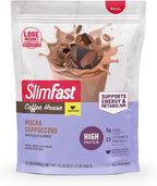 SlimFast High Protein Meal Replacement Powder, Caffeine Protein Powder, Energizing Protein Mix, Vitamin and Mineral Blend, Gluten Free, Coffee Flavored Protein Powder, Mocha Cappuccino, 21 Servings