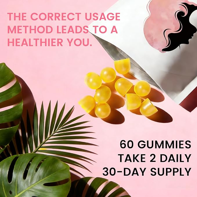 Feminine Balance Gummies for Women, Premium Hawaiian Pineapple Gummies with Vitamin C – Supports Women pH Balance, Healthy Odor, Flora, Immune & Vaginal Health – Vegan, Gluten-Free, 60 Count