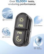 Weekly Pill Organizer 7 Day AM PM - Travel Pill Box 2 Times a Day with One-Hand Easy-Open Lid, 14 Compartments Portable Medicine Case for Daily Vitamins, Fish Oil, Pills and Supplements