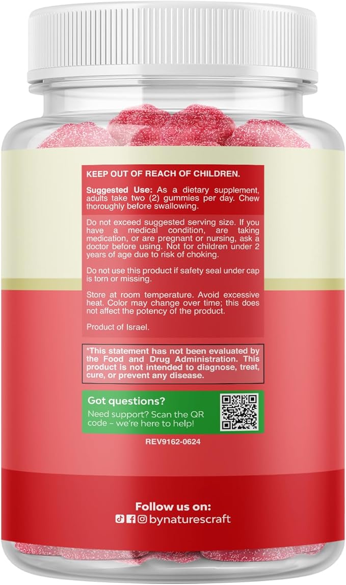High Potency Potassium Gummies for Adults - Powerful Potassium Supplement Gummies for Optimal Health - Delicious Strawberry-Flavored - Vegan - 120 Count
