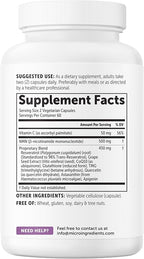 Micro Ingredients NMN Complex 1000mg Per Serving, 120 Veggie Capsules | 10-in-1 with Nicotinamide Mononucleotide, Resveratrol, CoQ10, Quercetin & Glutathione | NAD+ Supplement Precursor | Filler Free