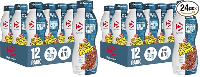Dymatize Performance Protein Shake, Cocoa Pebbles, 30g Protein, 6.1g BCAA for Muscle Recovery, No Sugar, Low Fat, 24 Vitamins & Minerals, Gluten-Free, Ready to Drink, Snack,11.5fl oz,(Pack of 24)