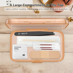 FYY Weekly Pill Organizer with Labels,8 Compartments Travel Daily Pill Case Airtight Moistureproof Large Pill Box to Hold Vitamins, Fish Oil, Supplements,Cotton Swab and Bandages-Brown