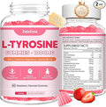 L Tyrosine Gummies, 2 Pack 10-in-1 L-Tyrosine Supplement, Tyrosine Gummies with L-Theanine B6 D3, Support Cognitive, Memory, Energy, Mood for Adult & Kids, Strawberry Flavor, 120 Ct