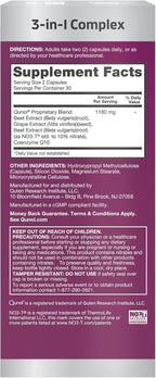 Qunol Blood Pressure Support, 3 in 1 Beets + CoQ10 + Grape Seed Extract, Beet Root Capsules That Supports Healthy Blood Circulation & Heart Healthy Energy, 60 Count (Pack of 4)