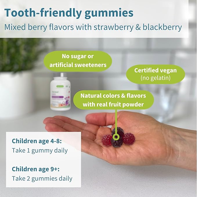Igennus Methylated Kids Multivitamin Gummies, Clean Label & Third Party Tested, No Artificial Sweeteners or Flavors, Sugar Free, Age 4+, 6X 90 Natural Berry Flavor from Fruit Powder, Non-GMO, Halal