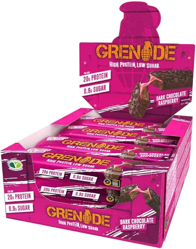 Grenade High Protein Bar - Dark Chocolate Raspberry, 12 x 60 g