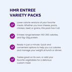 HMR Pasta Classics Entree Bundle 1 ea Penne Pasta w/Meatballs, 1 ea Rotini Chicken Alfredo, 2 ea Cheese & Basil Ravioli, and 2 ea Creamy Mac & Cheese, 7-8 oz, 6 Ready to Eat Meals