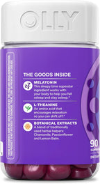 OLLY Sleep Gummy, 3mg Melatonin, L-Theanine, Chamomile, Lemon Balm, Sleep Aid, BlackBerry, 90 Count
