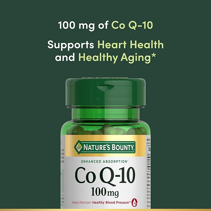 Nature's Bounty CoQ10 100mg for Heart Health Support, Non-GMO Q-Sorb Coenzyme Q-10 Antioxidant Support and Cardiovascular Wellness, Dietary Supplement, Rapid Release Softgels, 45 ct