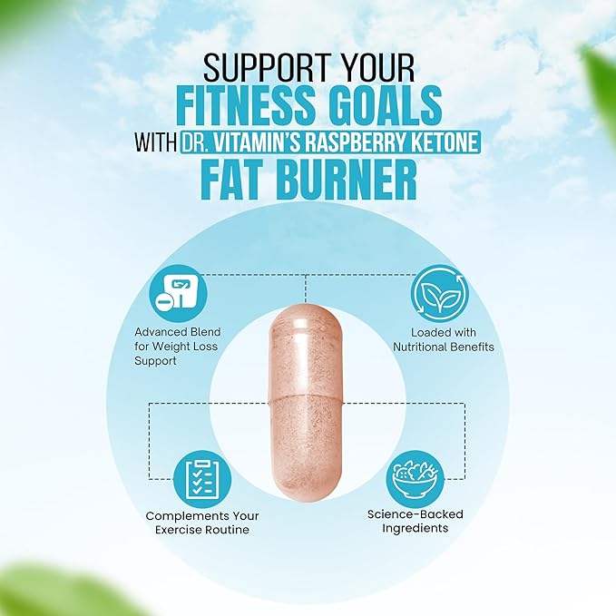 Fat Burner with GLP‑1 Support – Raspberry Ketones, Green Tea & Kelp – Metabolism & Appetite Support for Women & Men – 30 Capsules