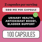 Organic Cranberry Capsules 500mg by Complete Natural Products - Cranberry Supplements for Women, Plant Based Powder for Urinary Tract & Bladder Support, Vegan Non GMO No Fillers Formula Made in USA