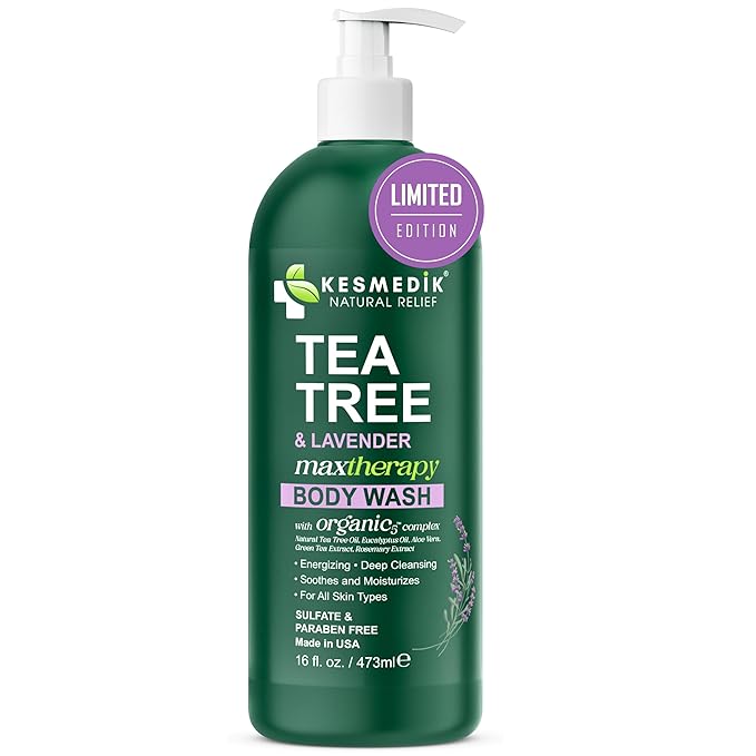 Tea Tree Lavender Body Wash MaxTherapy, Itchy Skin Relief, Antifungal Defense, Fights Body Odor, Soothes Jock Itch & Athlete's Foot, Intimate Wash, Men & Women, 16 fl oz, Limited Edition