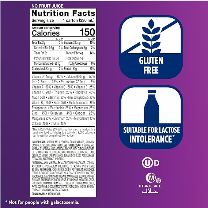 Ensure Max Protein Creamy Peach Nutrition Shake | 30g Protein, 1g Sugar, 4g Fiber Blend | 12 Pack