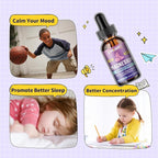 Kids Magnesium Liquid Drops-Magnesium Glycinate Liquid for Kids Supplement-w/L-theanine, Omega-3, Vitamin B6, D3 - for Sleep, Relaxation, Brain, Bones - 2 Fl Oz Children's Calm, Strawberry Flavor