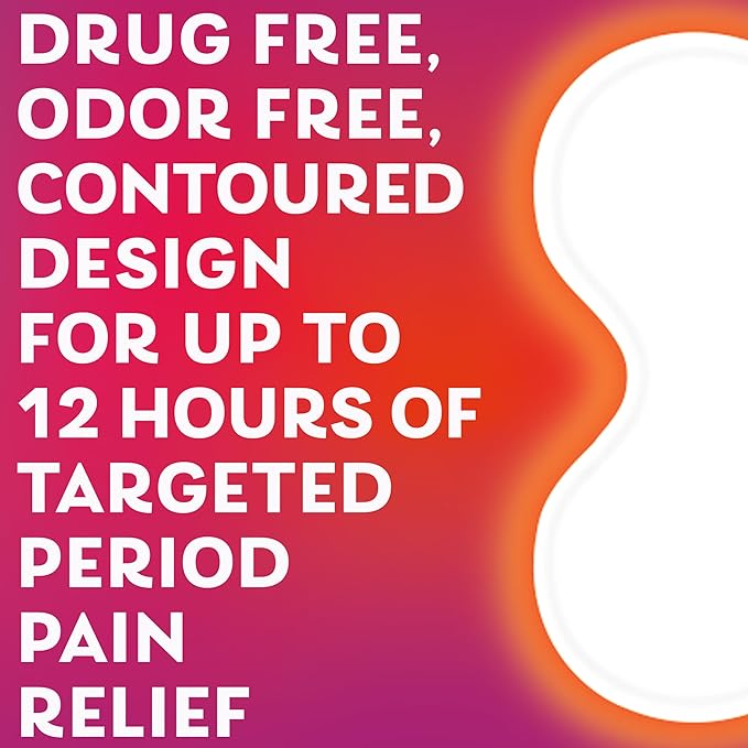 Pamprin Heat Relief Menstrual Patches for Portable Menstrual Pain Relief of Cramps and backaches, 3 Count