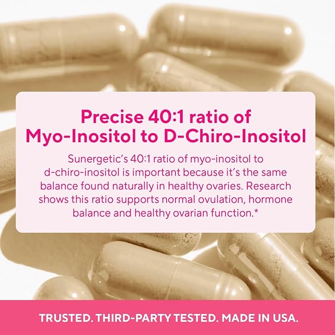 Premium Ovarian Health Support Supplement – Hormone Balance, Ovulation & Cycle Regularity - Myo-Inositol & D-Chiro Inositol Supplement for Women – 40:1 Inositol Ratio With Folate & DIM – 90 Capsules