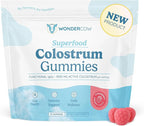 WONDERCOW Colostrum Gummies for Gut Health, Immune Support & Wellness | Natural IgG Whole Bovine Colostrum Supplement, 1,000mg per Serving (15 Gummies (5 Servings), Strawberry Cream)