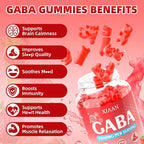 GABA Gummies 1000mg for Kids & Adults, Chewable GABA Supplements with L Theanine 5-HTP Ashwagandha Vitamins B6,B12,D3 for Calm & Zzz, Sugar-Free/Vegan, Strawberry Flavor 60 Count