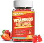 Vitamin D3 5000 IU 125mcg Gummies - Vitamin D Gummies for Adults, Support Immune, Bone, Muscle Health - Non-GMO, Gluten-Free, Dairy-Free, No Gelatin, 60 Count, Strawberry Flavor