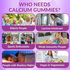 Sugar Free Calcium Gummies Supplement 600mg, Calcium Magnesium Zinc Gummies with Vitamin D3 K2, Potassium, High Absorption CA Gummy for Bone, Teeth & Muscle