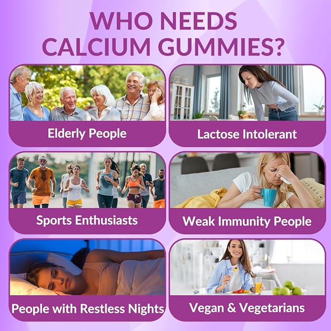 Sugar Free Calcium Gummies Supplement 600mg, Calcium Magnesium Zinc Gummies with Vitamin D3 K2, Potassium, High Absorption CA Gummy for Bone, Teeth & Muscle
