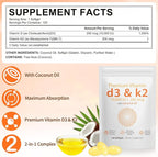 Daiasns Vitamin D3 K2 10000iu Supports Muscle & Brain Health -High-Potency D3 K2 Supplement Helps in Immune and Cardiovascular Support - 120 Softgels