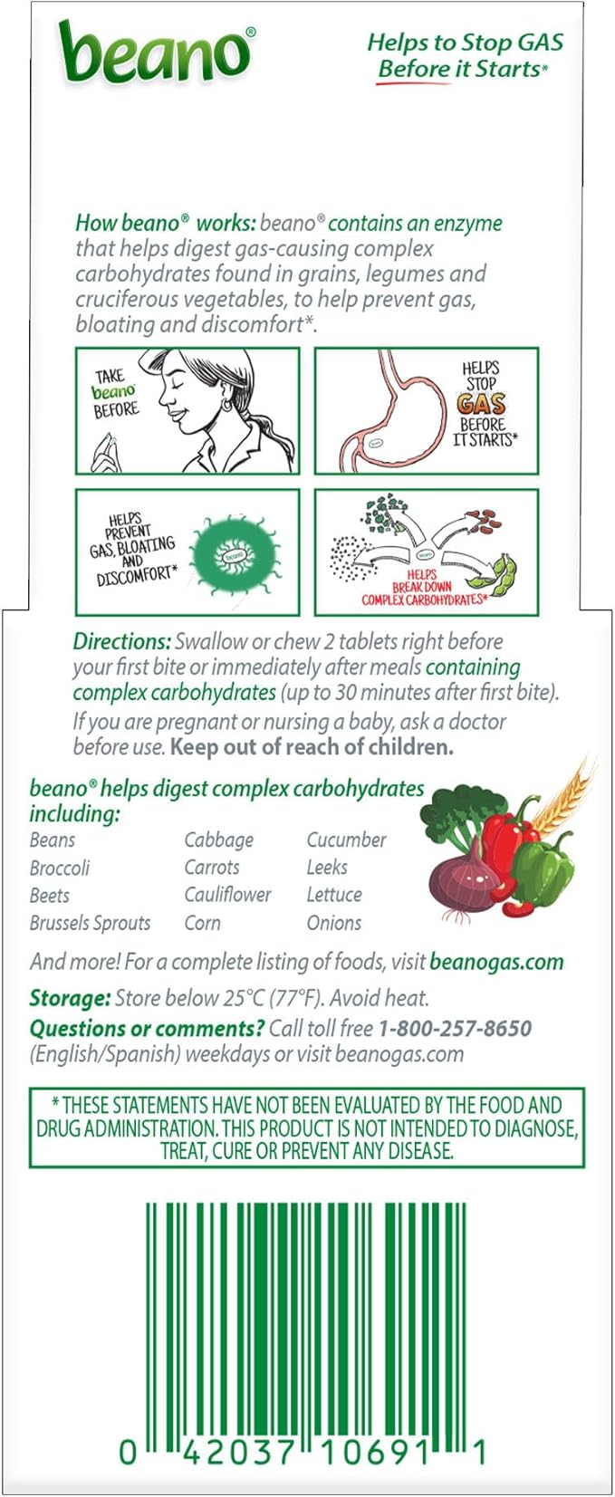 Beano To-Go Digestive Enzyme Tablets, Food Enzyme Dietary Supplement for Gas Prevention and Bloating Relief When Eating Hard-To-Digest Foods, 12 Tablets