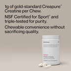 Momentous Creatine Chews - Creatine Monohydrate - Supports Strength, Lean Muscle, & Recovery for Men & Women - NSF Certified for Sport - 150 Chewable Tablets - Strawberry